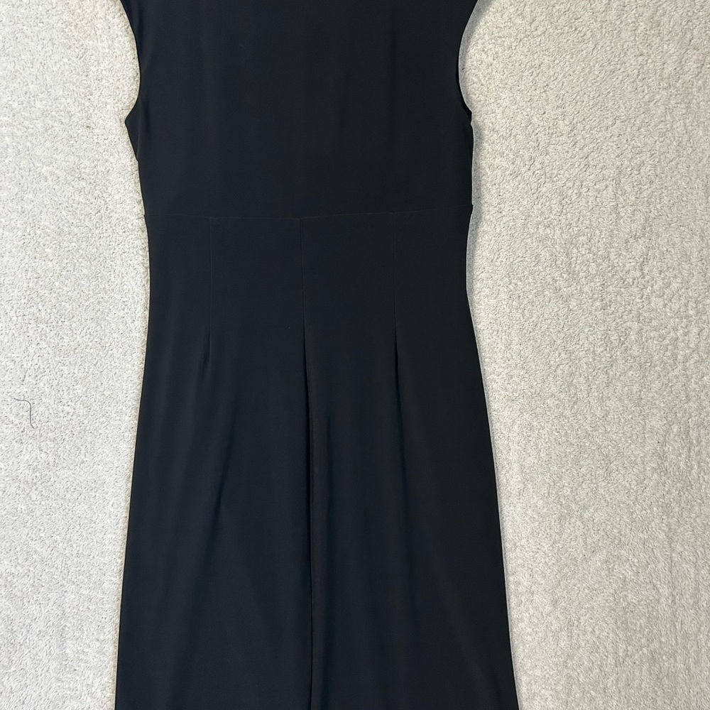Lauren Ralph Lauren Black Ruched Sheath Midi Dress LBD - Picture 12 of 12